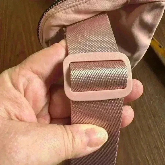 Light Pink Fanny Bag. Zip Closure. Pockets. Adjustable. 5”x9”. - Picture 8 of 8